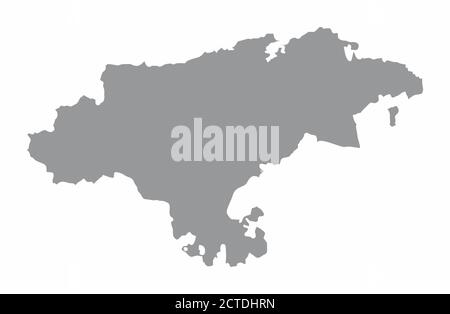 Cantabria region map Stock Vector