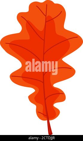 Cartoon red oak leaf Stock Vector