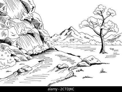 Mountain Landscape Drawing Images - Free Download on Freepik