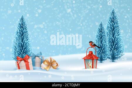 Christmas Holiday Winter Landscape Stock Vector