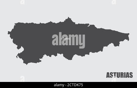 Asturias region map Stock Vector