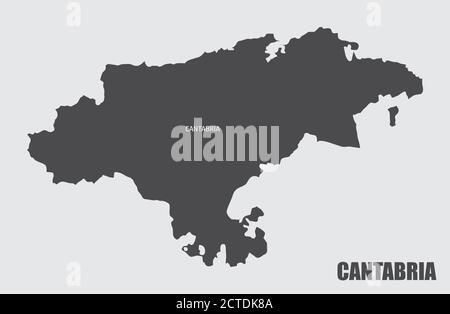 Cantabria region map Stock Vector