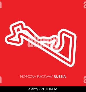 Moscow circuit, Russia. Motorsport race track vector map Stock Vector