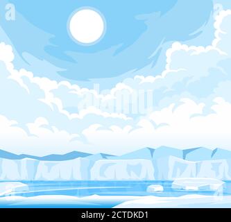 winter arctic ice landscape Stock Vector