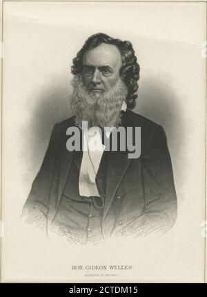 Hon. Gideon Welles Secretary of the Navy., still image, Prints, 1861 - 1880 Stock Photo