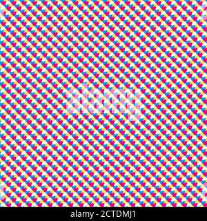 continuous design with hearts of different colors. Pattern of primary colors. Pop Art. Stock Vector