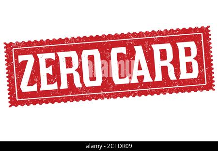 Zero carb sign or stamp on white background, vector illustration Stock Vector