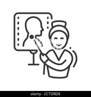 Endocrinologist - vector line design single isolated icon Stock Vector
