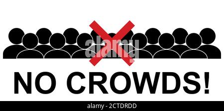 No crowds, simple vector illustration sign Stock Vector