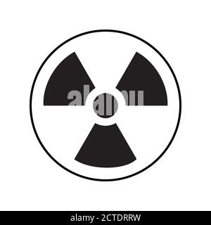 Radiation icon, black round symbol, simple flat vector illustration design Stock Vector