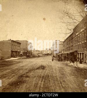 Looking West, Main Street, Waterloo, N.Y., Mr. & Mrs. C.V.D. Cornell, Streets, Commercial buildings, New York (State Stock Photo