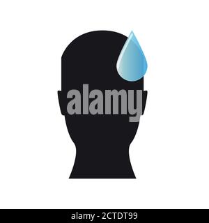 Sweaty male silhouette, symbol of stress, pressure and worry, vector illustration design Stock Vector