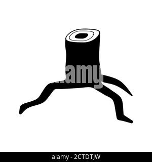 Tree stump, simple flat vector illustration design Stock Vector
