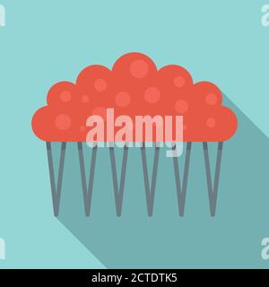 Comb barrette icon. Flat illustration of comb barrette vector icon for web design Stock Vector
