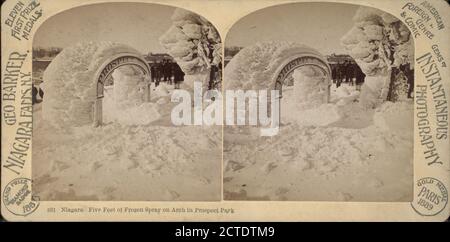 Niagara, five feet of frozen spray on arch in Prospect Park., Barker, George (1844-1894), New York (State), Niagara Falls (N.Y. and Ont.), Ontario Stock Photo