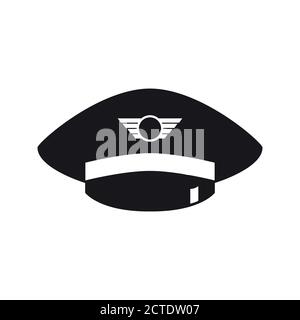 Airline pilot captain hat, simple flat vector illustration design Stock Vector