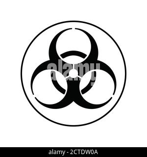 Biohazard icon, biological hazard symbol, simple flat vector illustration design Stock Vector