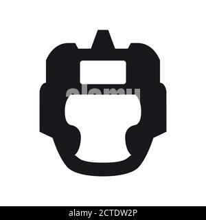 Black boxing helmet, simple flat vector illustration design Stock Vector