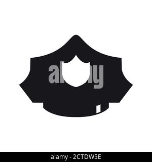 Police hat, simple flat vector illustration design Stock Vector
