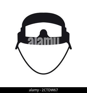 Police hat, swat equipment, simple flat vector illustration design Stock Vector
