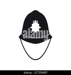Police helmet, simple flat vector illustration design Stock Vector