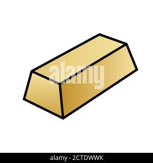 Bullion black symbol, Gold ingot, simple flat vector illustration design Stock Vector