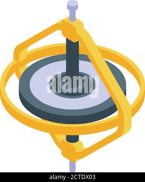 Instrument gyroscope icon, isometric style Stock Vector