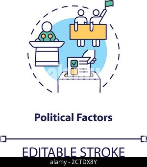Political factors concept icon Stock Vector