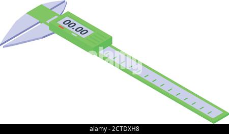 Digital caliper icon, isometric style Stock Vector