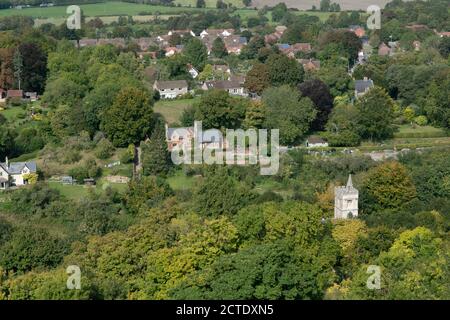 The village of Bratton situated on the northern side of Salisbury Plain, Wiltshire, UK Stock Photo