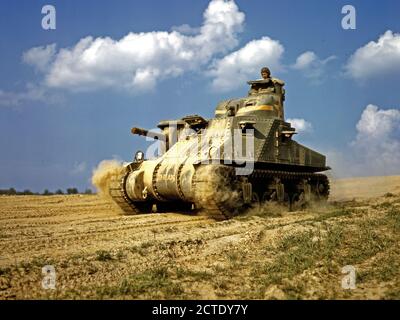 M-3 tanks in action, Ft. Knox, Ky. - June 1942 Stock Photo