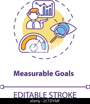 Measurable goals concept icon Stock Vector