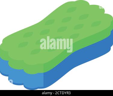 Foam sponge icon, isometric style Stock Vector