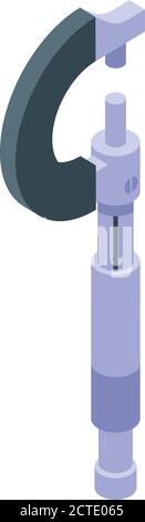Mechanical micrometer icon, isometric style Stock Vector