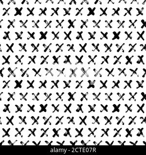 Black crosses vector seamless pattern. Stock Vector