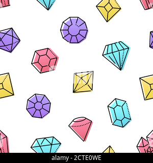 Diamonds jewelry - colorful flat design style pattern Stock Vector
