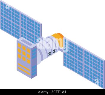 Space station astronaut icon, isometric style Stock Vector