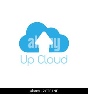 arrow up cloud geometric clean symbol vector Stock Vector