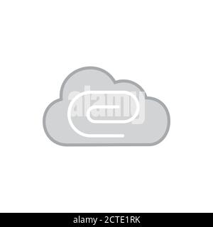 cloud document paper clip symbol vector Stock Vector