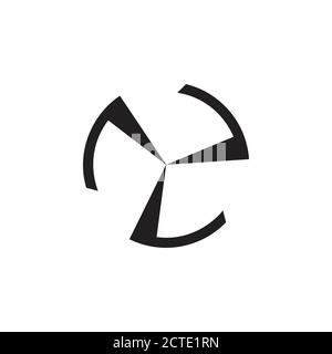 circle simple geometric turbine arrow logo vector Stock Vector