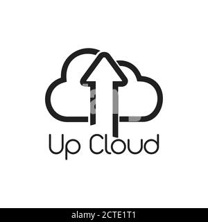 up cloud arrow up symbol vector Stock Vector