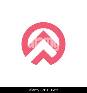 letter o a simple geometric line logo vector Stock Vector