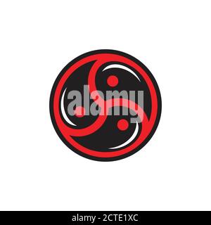 yin yang circle rotate logo vector Stock Vector