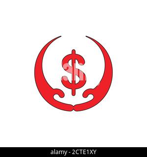 money hand care symbol logo vector Stock Vector