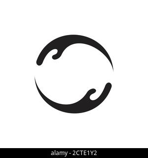 circle rotation hand care symbol vector Stock Vector