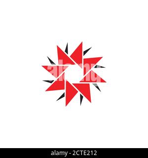 swirl paper fan turbine origami symbol vector Stock Vector