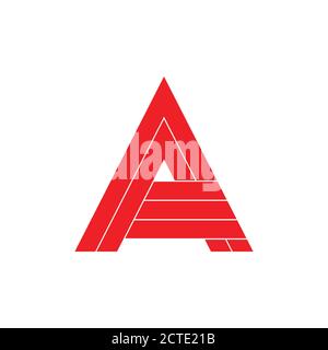letter a triangle stripes geometric logo Stock Vector