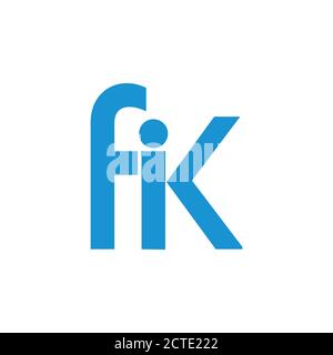 letter fik linked geometric simple logo vector Stock Vector