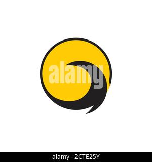 circle geometric moon waves silhouette circle logo vector Stock Vector