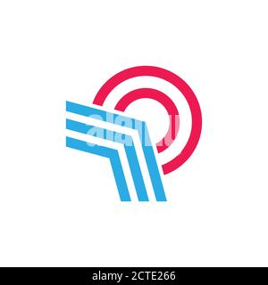 stripes arrow motion circle geometric logo vector Stock Vector